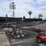 Construction of the Adele in Munich stadium. Photograph: Hannes Magerstaedt/Getty Images