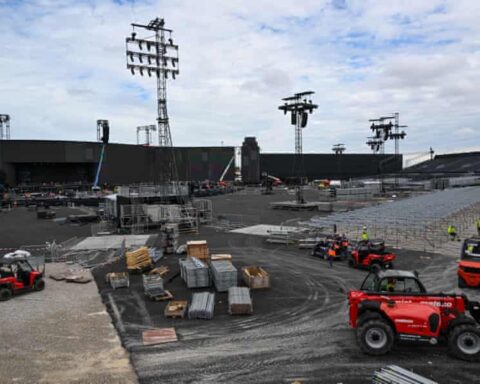 Construction of the Adele in Munich stadium. Photograph: Hannes Magerstaedt/Getty Images